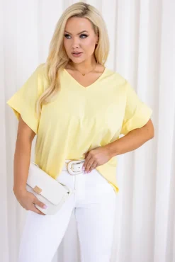 Damskie Włoski Cytrynowa Bluzka DESTIMI