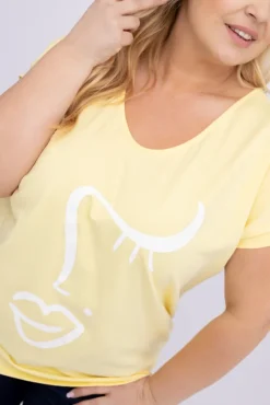 Damskie Włoski Cytrynowa Bluzka REZINO