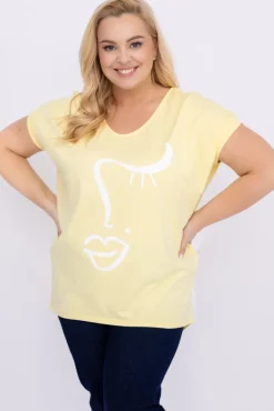 Damskie Włoski Cytrynowa Bluzka REZINO