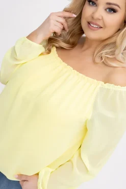 Damskie Włoski Cytrynowa Bluzka szyfonowa HILL