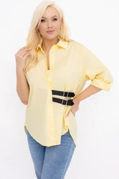 Damskie Włoski Cytrynowa Koszula LOVERI