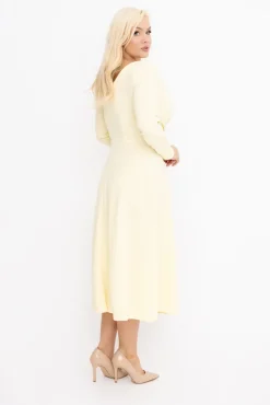 Włoski Cytrynowa Sukienka FEZANTI