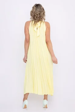 Włoski Cytrynowa Sukienka plisowana JAKARTA