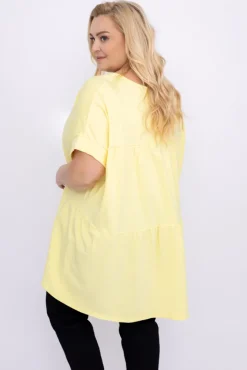 Damskie Włoski Cytrynowa Tunika STRIPI