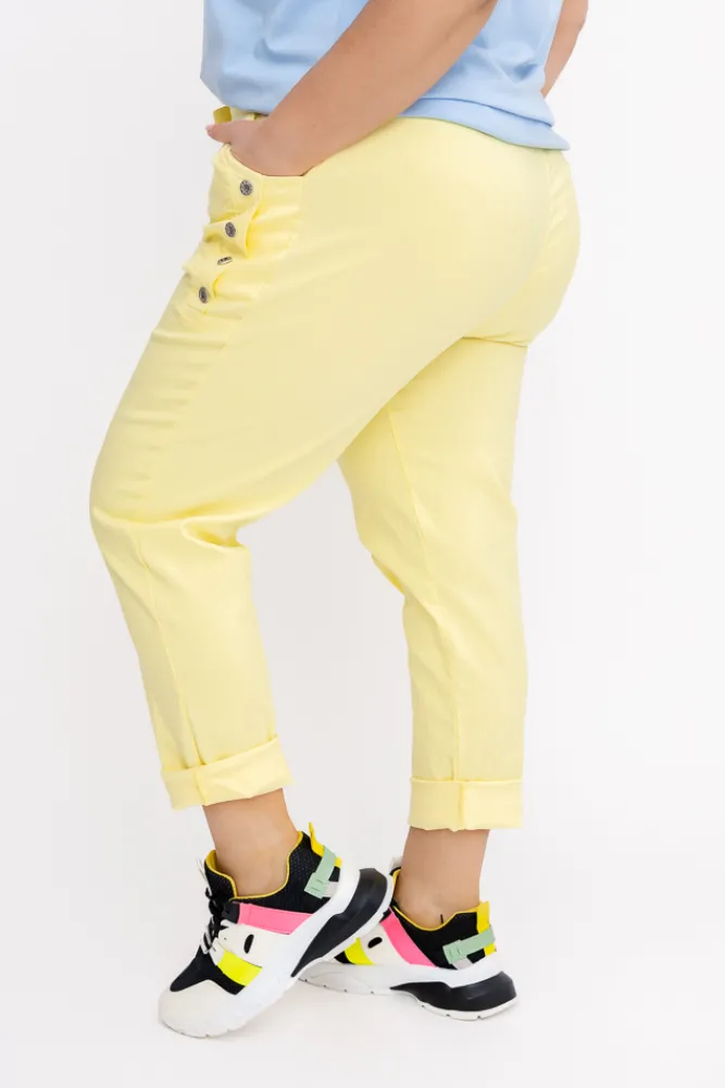 Damskie Włoski Cytrynowe Spodnie SENDI