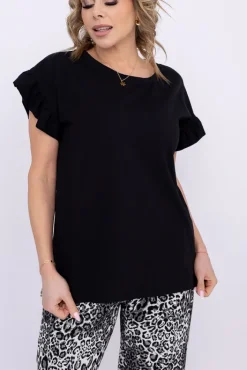 Damskie Polski Czarna Bluzka BELLO