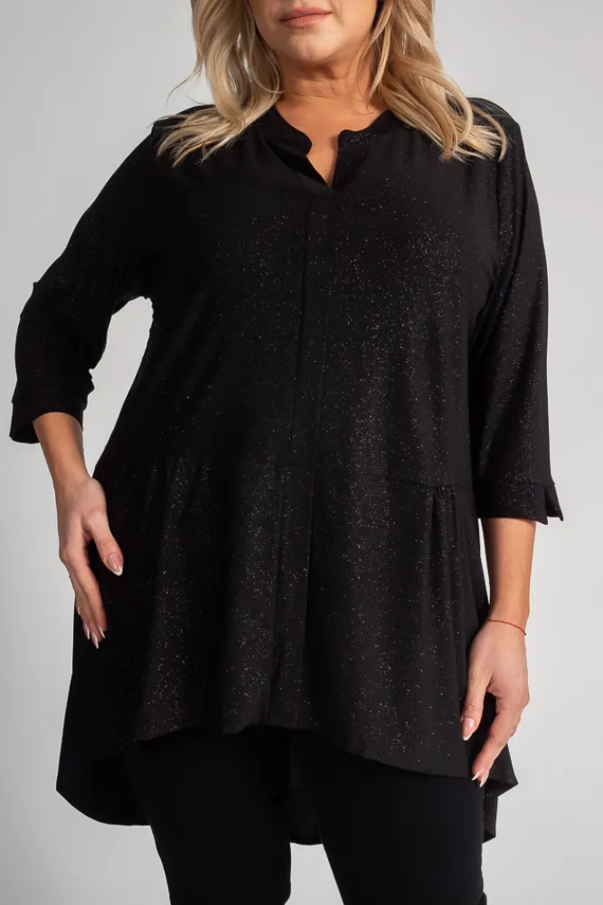 Damskie Polski Czarna Bluzka brokatowa VERONI