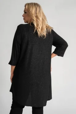 Damskie Polski Czarna Bluzka brokatowa VERONI