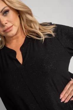 Damskie Polski Czarna Bluzka brokatowa VERONI