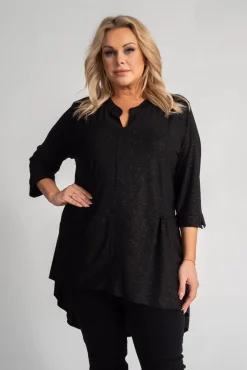 Damskie Polski Czarna Bluzka brokatowa VERONI