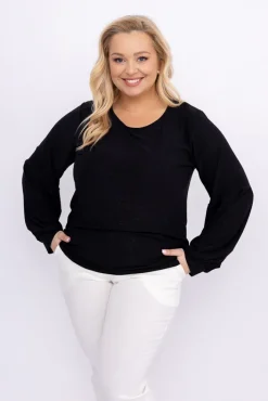 Damskie Polski Czarna Bluzka brokatowa WINERSI