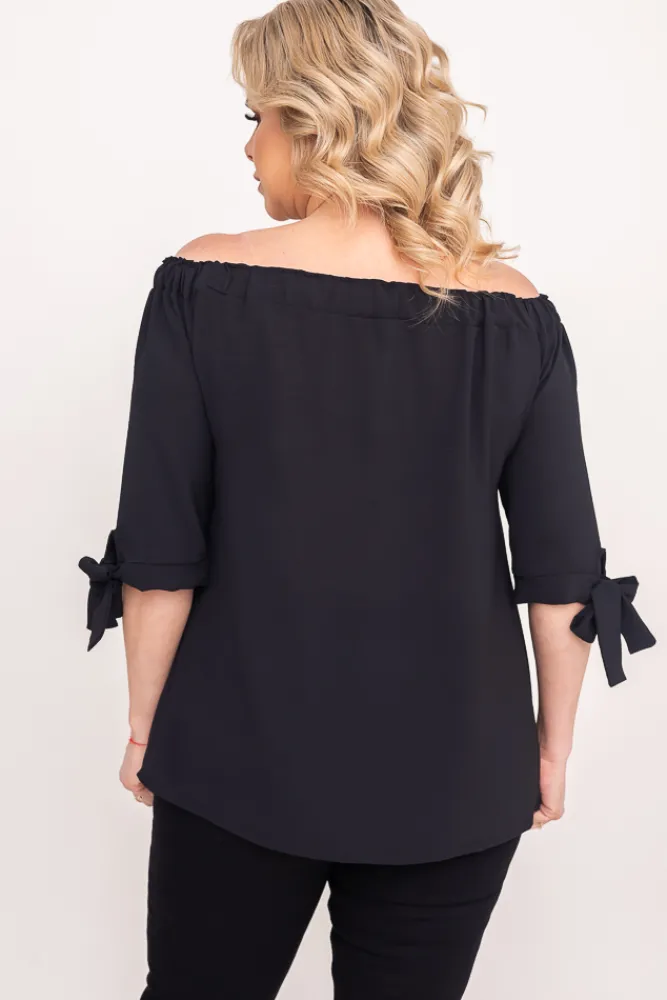 Damskie Polski Czarna Bluzka damska LURESS