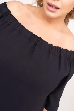 Damskie Polski Czarna Bluzka damska LURESS