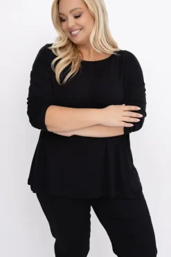 Damskie Włoski Czarna Bluzka DEFENTO