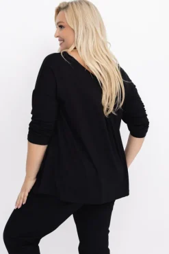 Damskie Włoski Czarna Bluzka DEFENTO