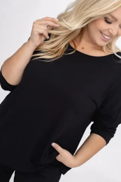Damskie Włoski Czarna Bluzka DEFENTO