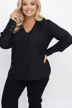 Damskie Polski Czarna Bluzka Elegancka XEVIN