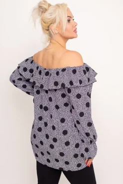 Damskie Polski Czarna Bluzka LOREZIA Wzór 3