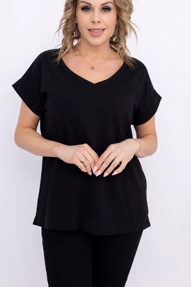 Damskie Polski Czarna Bluzka MAKIA