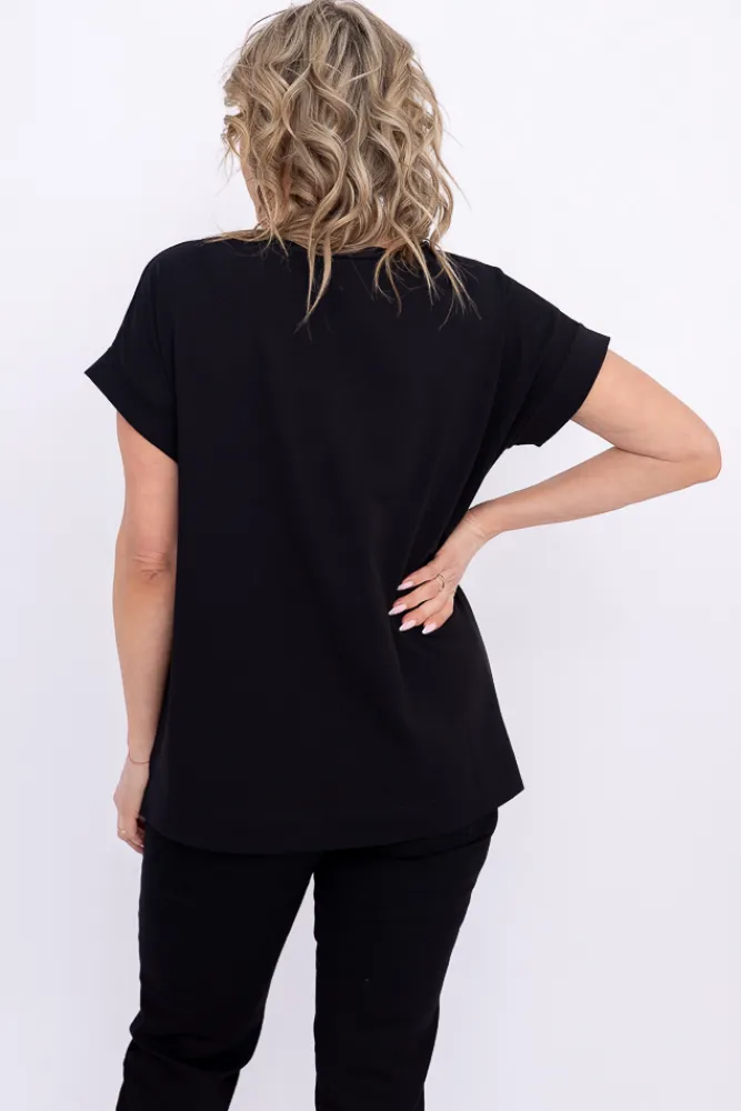 Damskie Polski Czarna Bluzka MAKIA