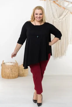 Damskie Polski Czarna Bluzka ORUNA Plus Size