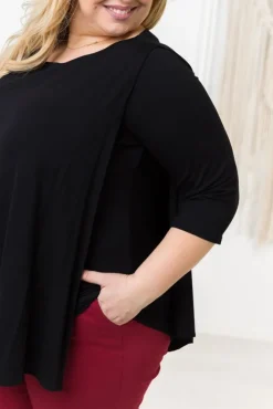 Damskie Polski Czarna Bluzka ORUNA Plus Size