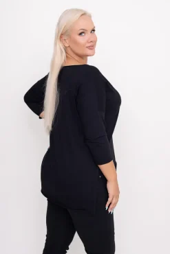 Damskie Włoski Czarna Bluzka REVUMI Wzór 11
