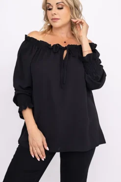 Damskie Włoski Czarna Bluzka SEGAYO
