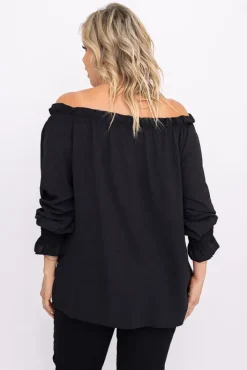 Damskie Włoski Czarna Bluzka SEGAYO