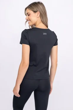 Damskie Polski Czarna Bluzka sportowa z krótkim rękawem SPINTI