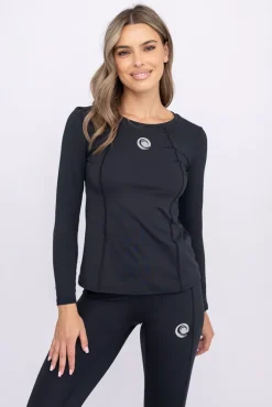 Damskie Polski Czarna Bluzka sportowa z długim rękawem SPINTI