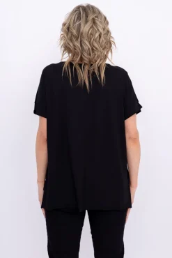 Damskie Włoski Czarna Bluzka SUNRISE Wzór 13