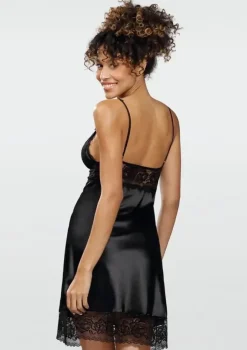 Polski Czarna Halka satynowa AGATHA