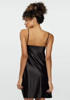 Polski Czarna Halka satynowa BEATRICE