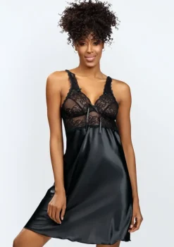 Polski Czarna Halka satynowa CHIKA
