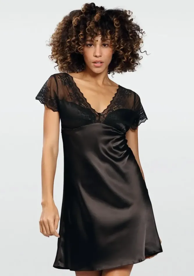 Polski Czarna Halka satynowa JOSEPHINE