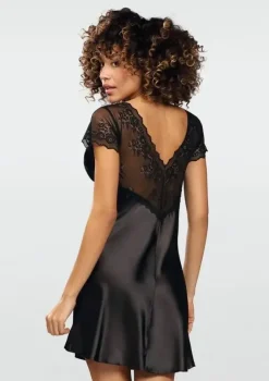 Polski Czarna Halka satynowa JOSEPHINE