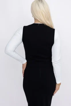 Włoski Czarna Kamizelka elegancka BELIZIA