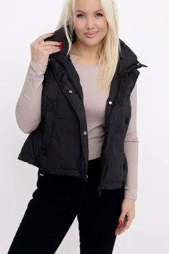 Damskie Czarna Kamizelka ocieplana BISHIO