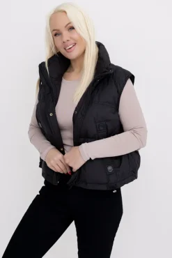 Damskie Czarna Kamizelka ocieplana BISHIO