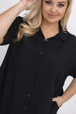 Damskie Włoski Czarna Koszula BARIEN