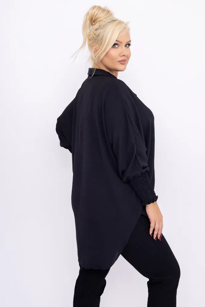 Damskie Włoski Czarna Koszula BELUNTI