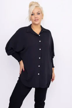 Damskie Włoski Czarna Koszula BELUNTI