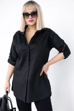 Damskie Włoski Czarna Koszula KASALI