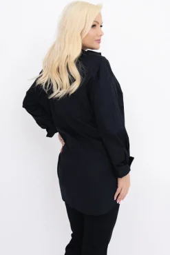 Damskie Włoski Czarna Koszula LOVERI