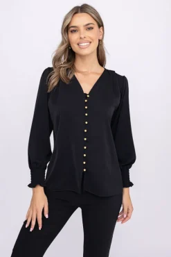 Damskie Włoski Czarna Koszula MUSKETI