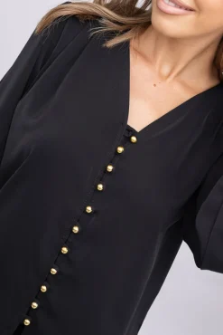 Damskie Włoski Czarna Koszula MUSKETI