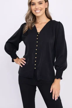 Damskie Włoski Czarna Koszula MUSKETI