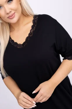 Polski Czarna Koszula Nocna BELISA