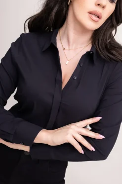 Damskie Polski Czarna Koszula NYMERO